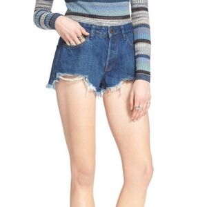 Free People Logan High Rise Denim Shorts, Size 26